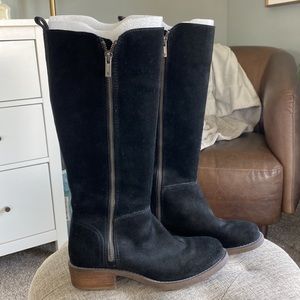 Lucky Brand suede black knee-high boots